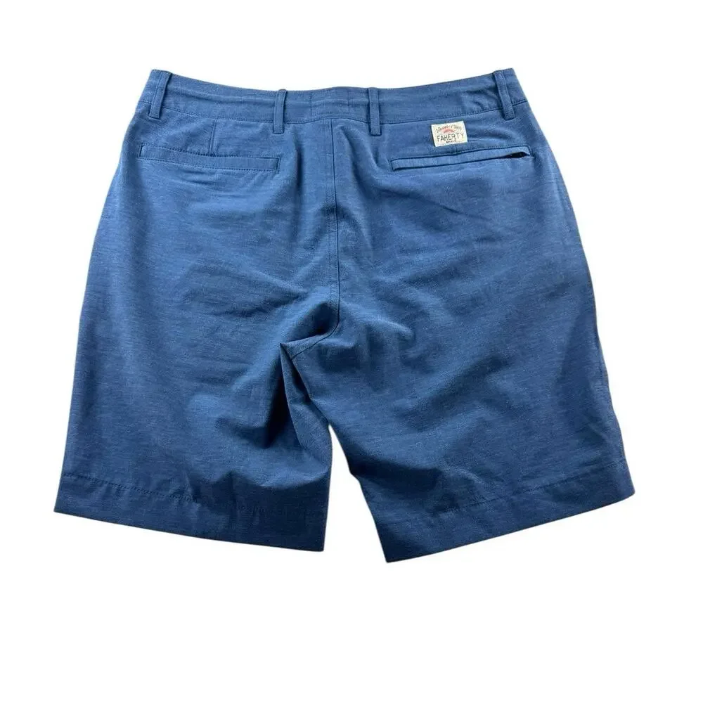 Faherty All Day Shorts Mens 31 Blue Hybrid Quick Dry Stretch Drawstring 9